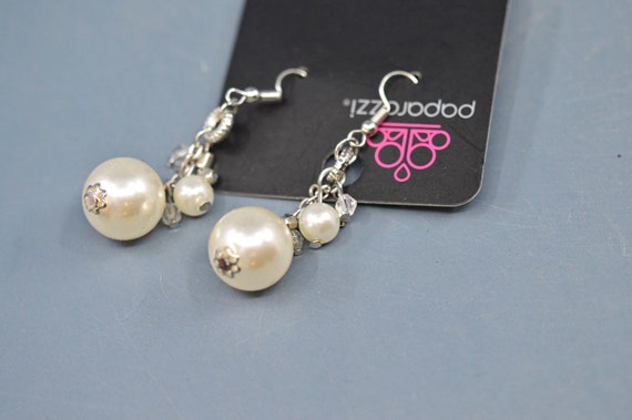 Silver and white tone, womens earrings - image 2