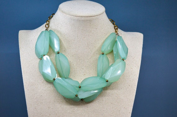 Green tone, chunky , fashion necklace - image 1