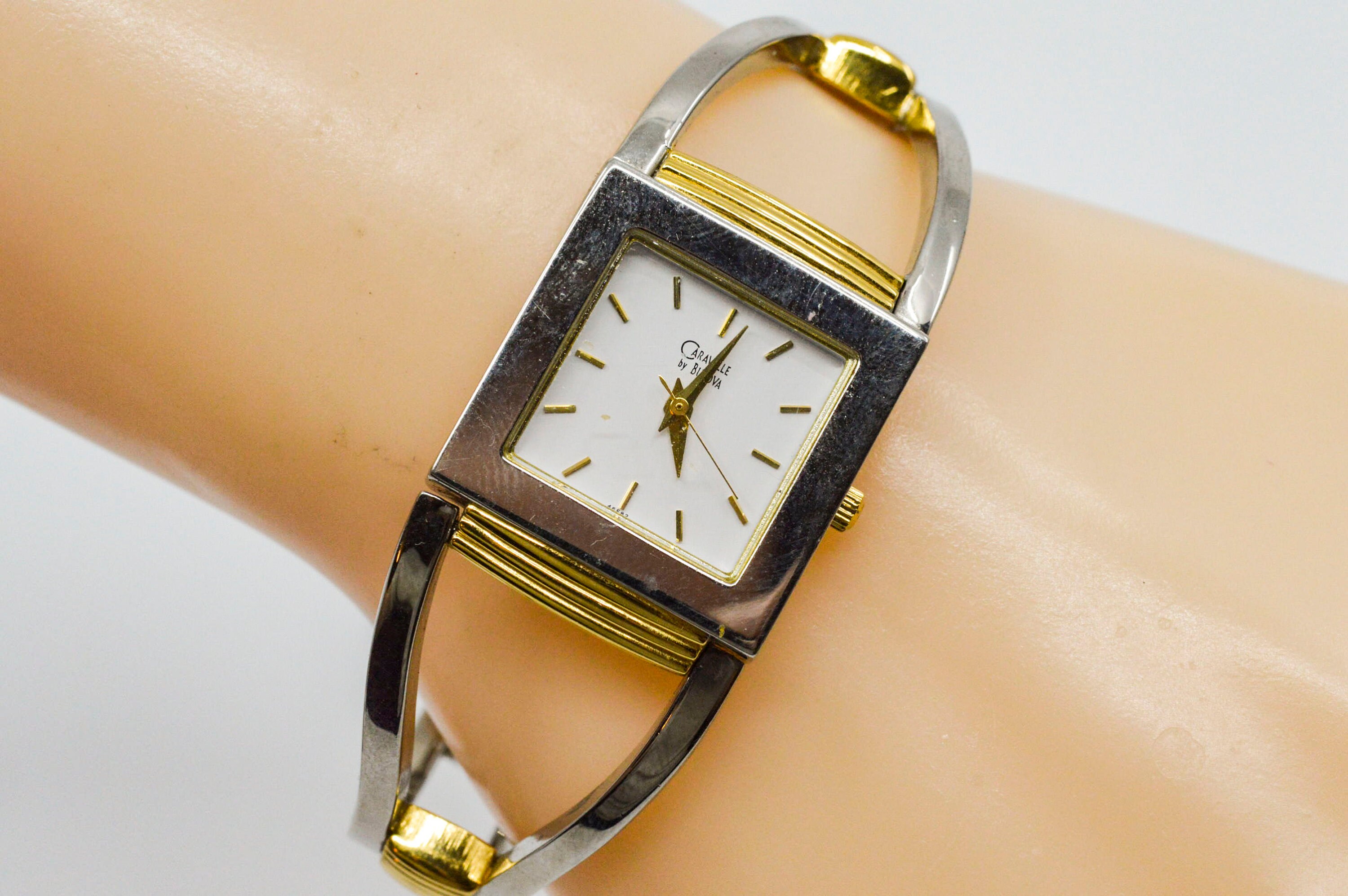 Sleek Two-Tone Cuff Watch Saddleback Leather Cuff Watch – Handmade 2 main image 4