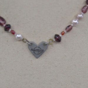 Silver and purple tone beads, women&#39;s necklace