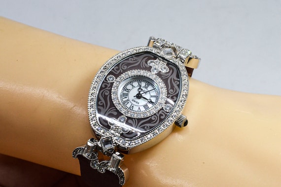 DmQ silver tone with crystals womens wrist watch - image 1