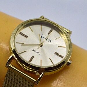 Gold tone womens, fashion watch