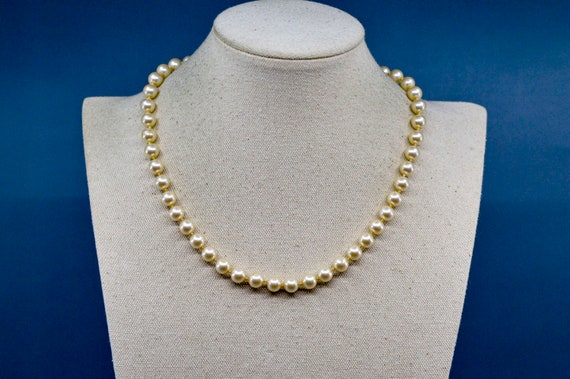 Gold and white tone, faux beads, womens necklace - image 1