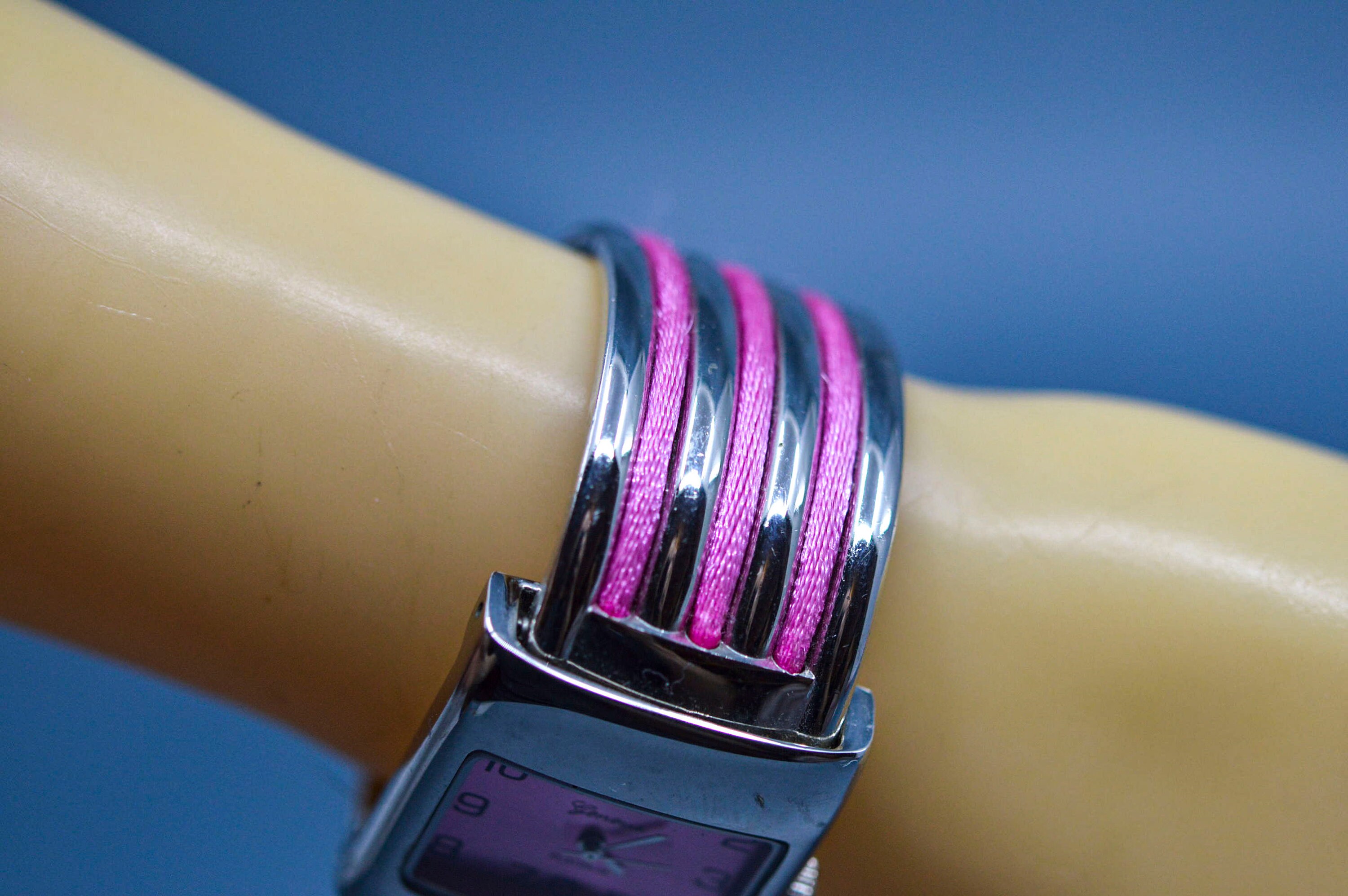 Silver and Pink Tone, Womens, Cuff Watch - Etsy display picture 1