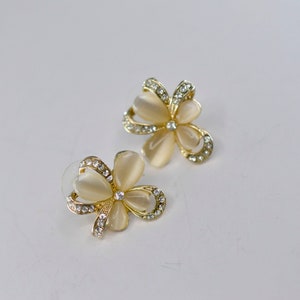 Gold tone with crystals, women's pair earrings