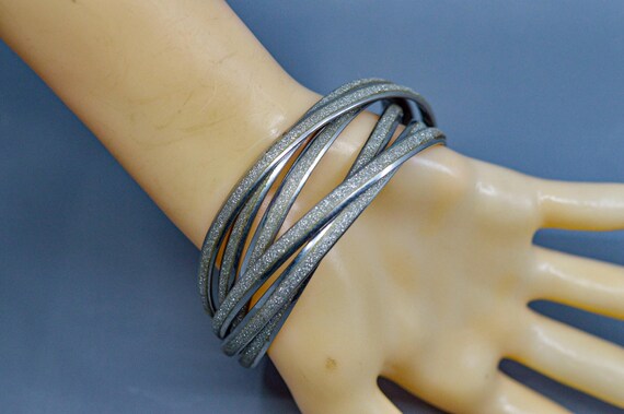 Silver tone, multiple , women's bangle bracelets - image 3