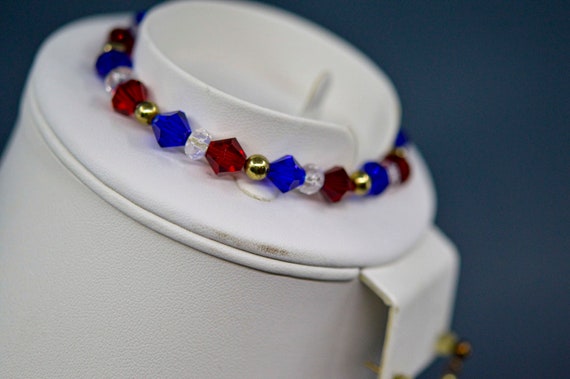Red , celar and blue tone, womens beaded, necklac… - image 5
