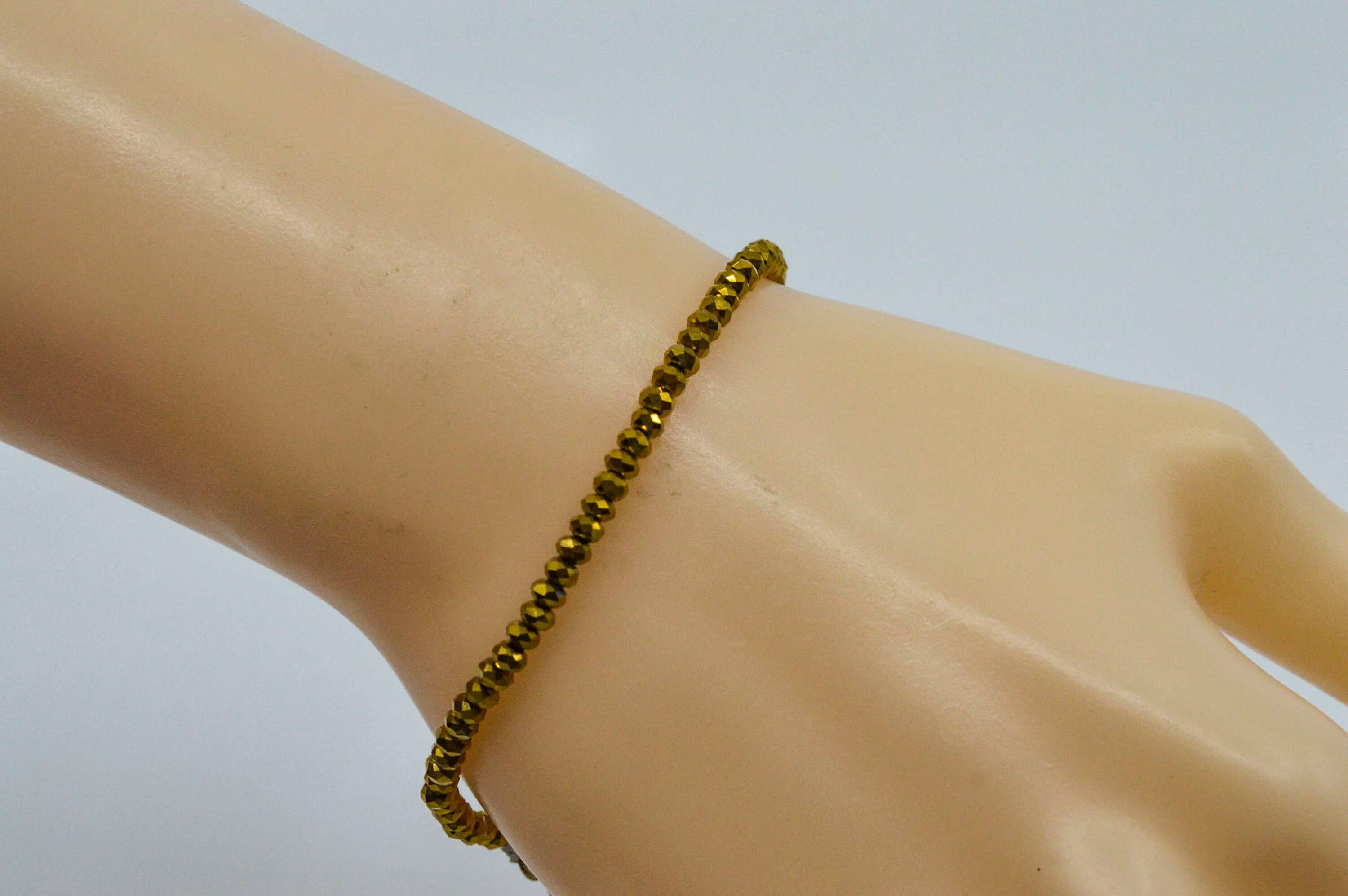 Gold tone beaded womens bracelet Etsy