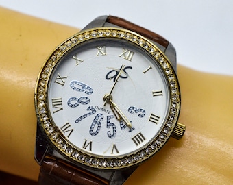 Silver tone with crystals , womens wrist watch