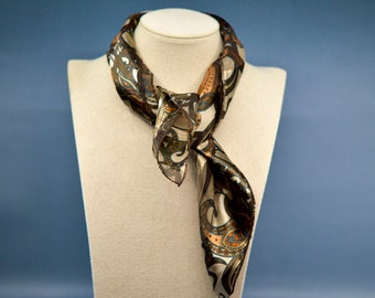 Brown and gold tone, womens scarf