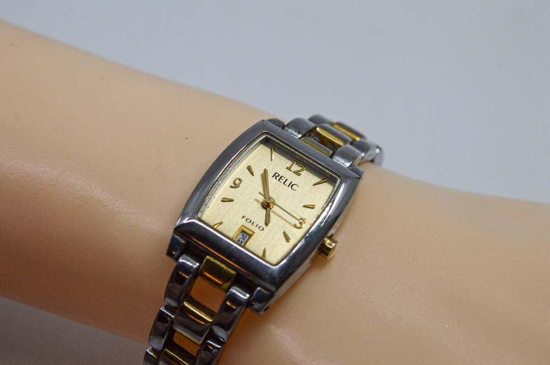 Relic Silver Otne With Gold Dial Womens Wrist Watch - Etsy