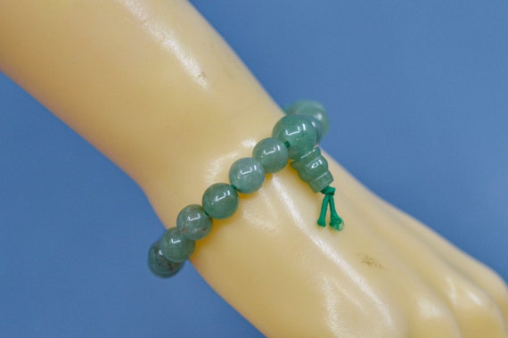 Green tone, womens, beaded, stretch bracelet - image 2