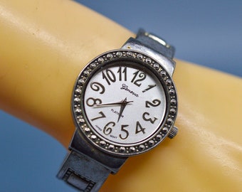 Silver Diamanté Geneva Cuff Watch - Etsy display picture 3