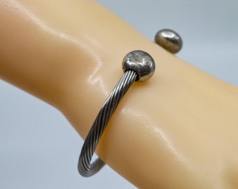 Steel tone womens fashion cuff bracelet