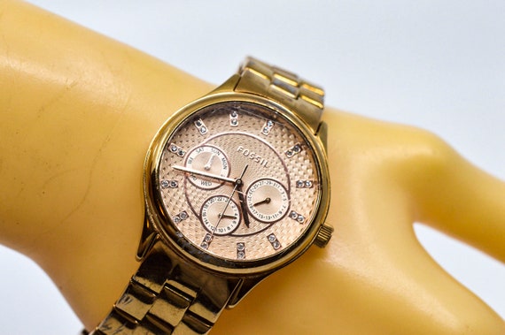 Fossil Gold-Tone Bracelet Watch with Rose Dial and Crystal Accents Fossil Women main image 4