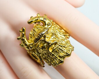 Gold tone womens, mens viking ring,size 8 1/2