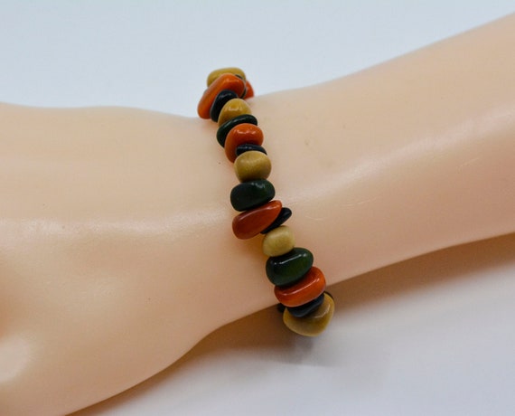 Multi color chip beaded womens bracelet - image 3