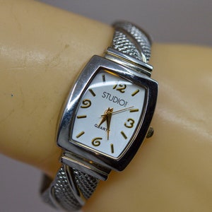 Silver tone , womens, fashion cuff watch