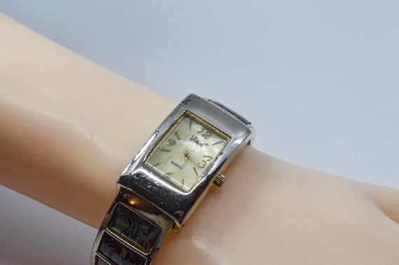 Gold tone with mop on dial and bracelet womens cu… - image 5