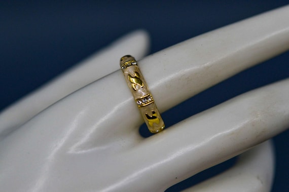 LGA , gold tone, enamel , women's ring, size 10 1/4