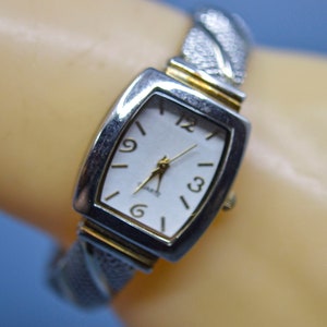 Silver tone , womens, cuff watch