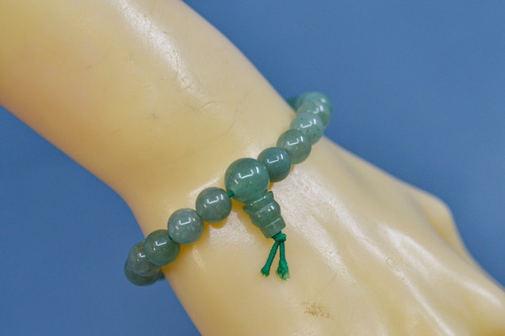 Green tone, womens, beaded, stretch bracelet - image 1