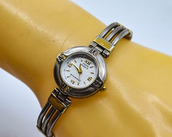 Gold Tone CZ Quartz Cuff Style Wrist Watch - Etsy display picture 1