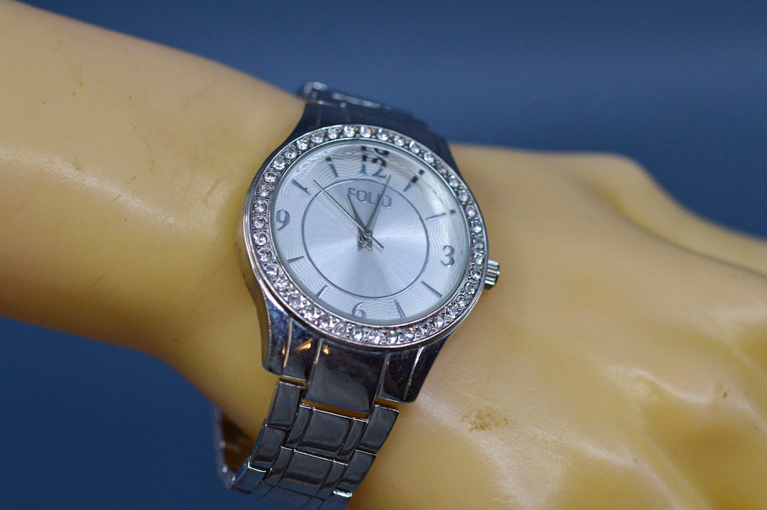 Folio, Silver Tone With Crystals, Womens Watch Australia