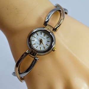 Two tone womens fashion wrist watch