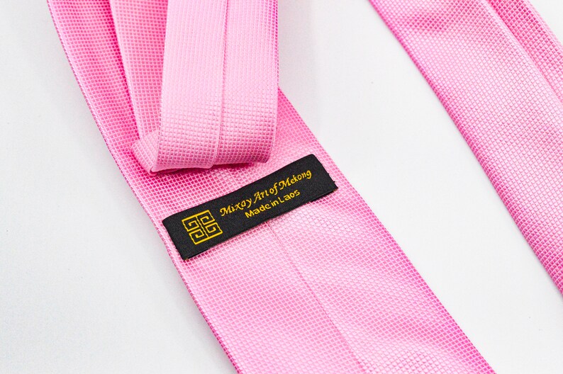 Pink color silk mens neck tie