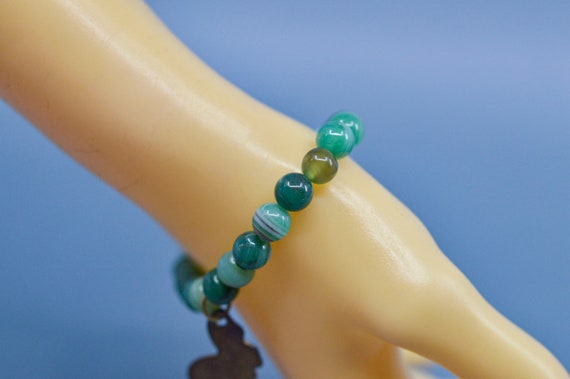 Green tone,womens,beaded,stretch bracelet - image 4
