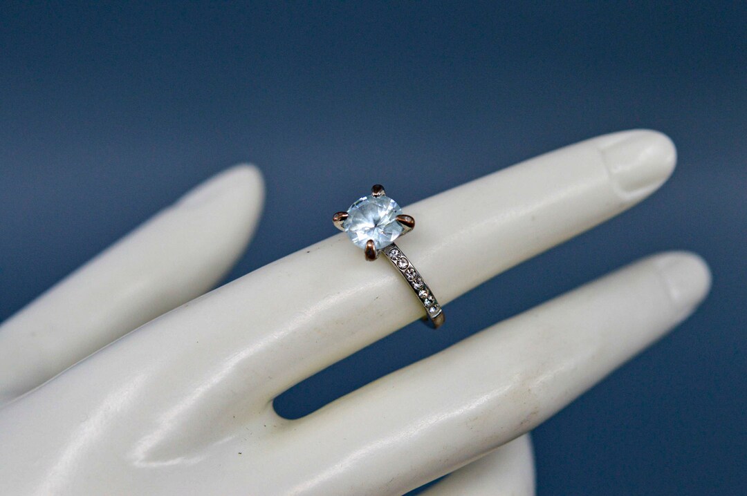 Silver Tone With Crystal, Womens Ring,size 6 3/4 - Etsy