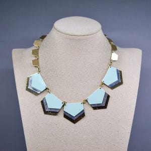Blue and gold tone, women&#39;s fashion necklace