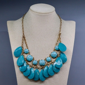 Turquoise and bronze tone, women&#39;s fashion necklace