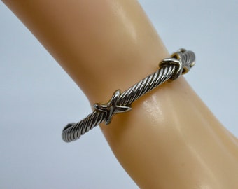 Silver tone womens fashion cuff bracelet