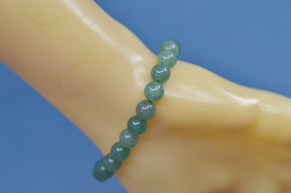 Green tone, womens, beaded, stretch bracelet - image 3