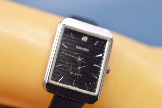 Gruen Silver and Black Watch Gruen Precision Perfect Black Dial with Silver Outer Ring  main image 4