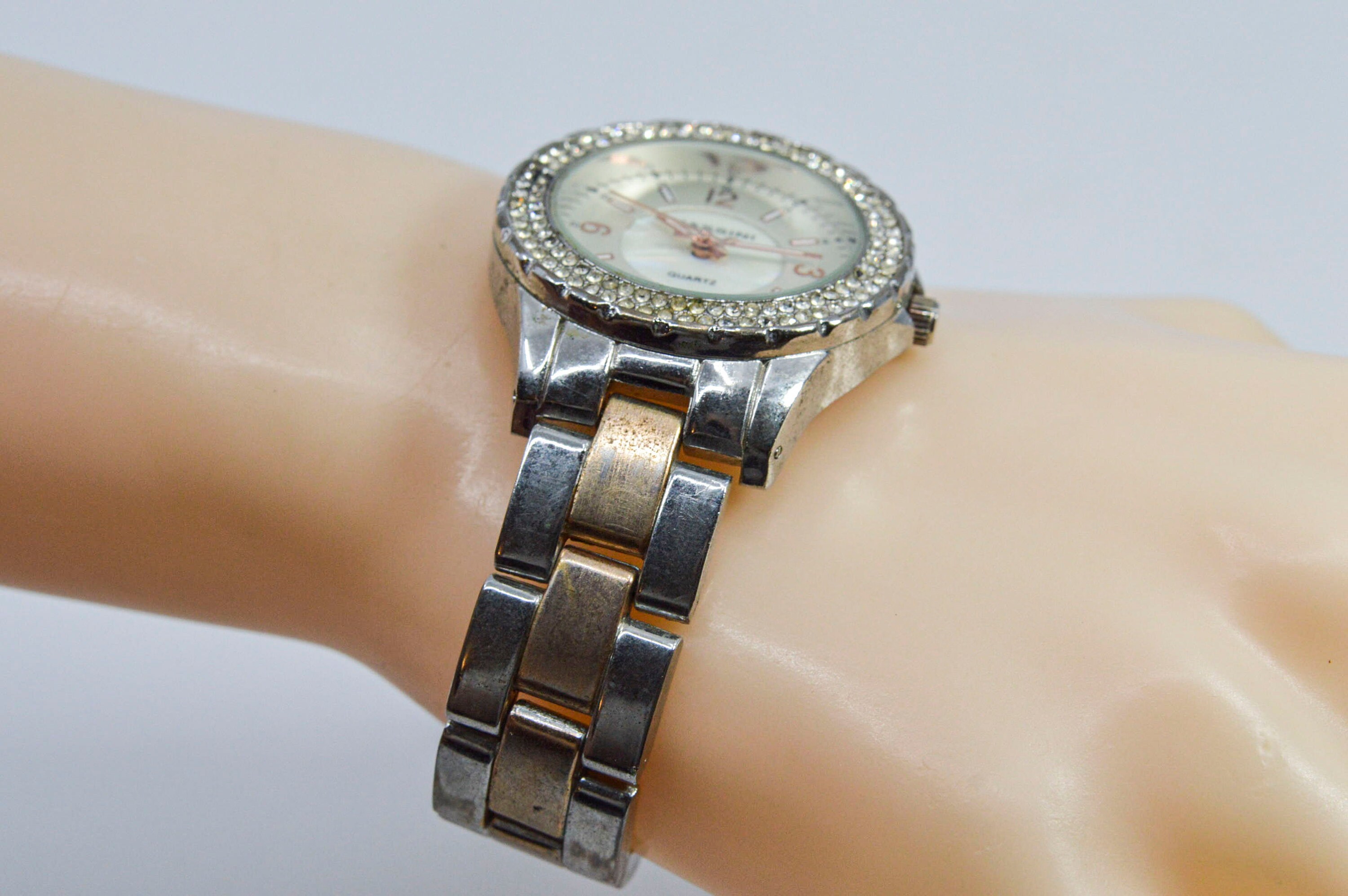 ?Gorgous Gold & Silver Toned Massini Watch ? Massini Two Tone With Mop Dial and Crystals Womens Wrist  main image 2