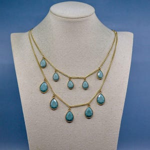 Gold and blue tone, women&#39;s fashion necklace