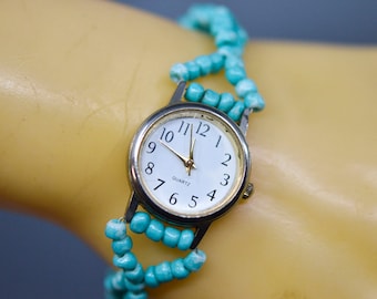 Silver and blue tone, womens watch
