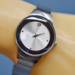 Silver tone , womens, fashion cuff watch