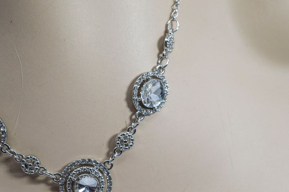 Silver tone with crystals womens fashion necklace - image 5