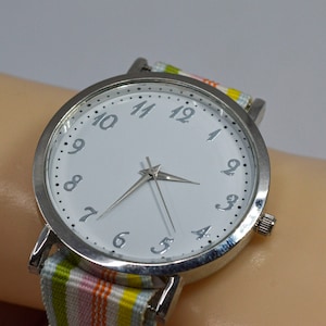 Steel tonewith white dial womens wrist watch