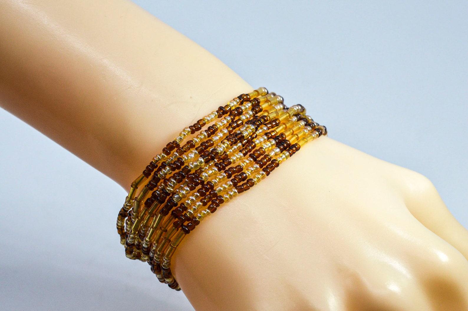 Bronze Tone Womens Beaded Bracelet Etsy