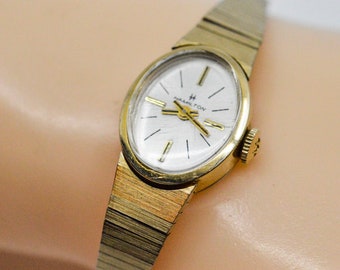 Vintage Hamilton gold tone womens wind up,mechanical watch