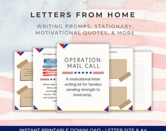 Kit de rédaction de lettre pour le déploiement d'un camp d'entraînement militaire Encouragement et vœux de bonheur de la part de la maison, y compris des invites à l'arrêt Citations motivantes