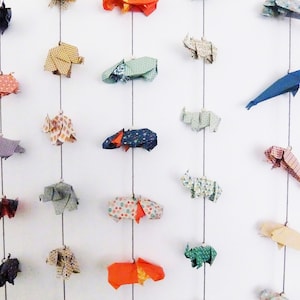 Customizable origami animal garland