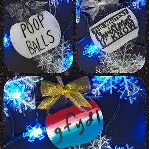 WKUK Christmas ornaments, GFYDL ornament, Whitest Christmas U know ornament, Poop Balls ornament, In Memory of Trevor Moore Christmas decor