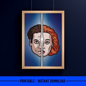 X-Files &#39;Fox Mulder and Dana Scully&#39; printable poster