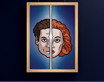 X-Files 'Fox Mulder and Dana Scully' printable poster